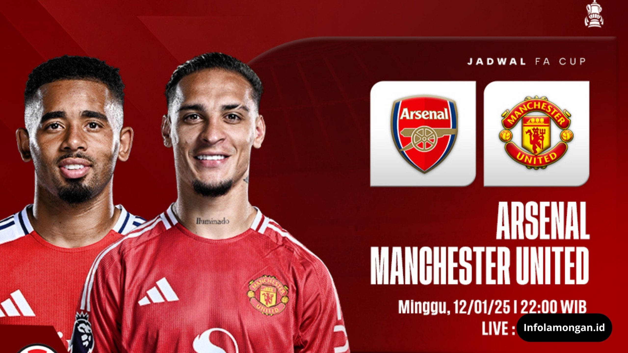 arsenal akan menjamu MU pada laga FA CUP