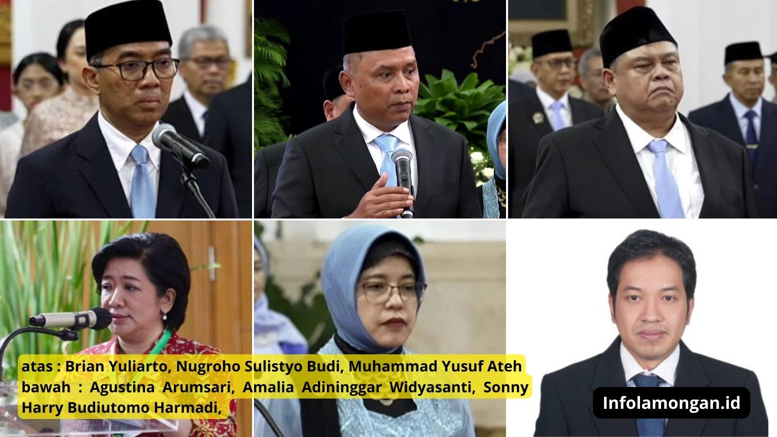 foto mentri kepala dan wakil kepala lembaga yang dlantik presiden di istana negara