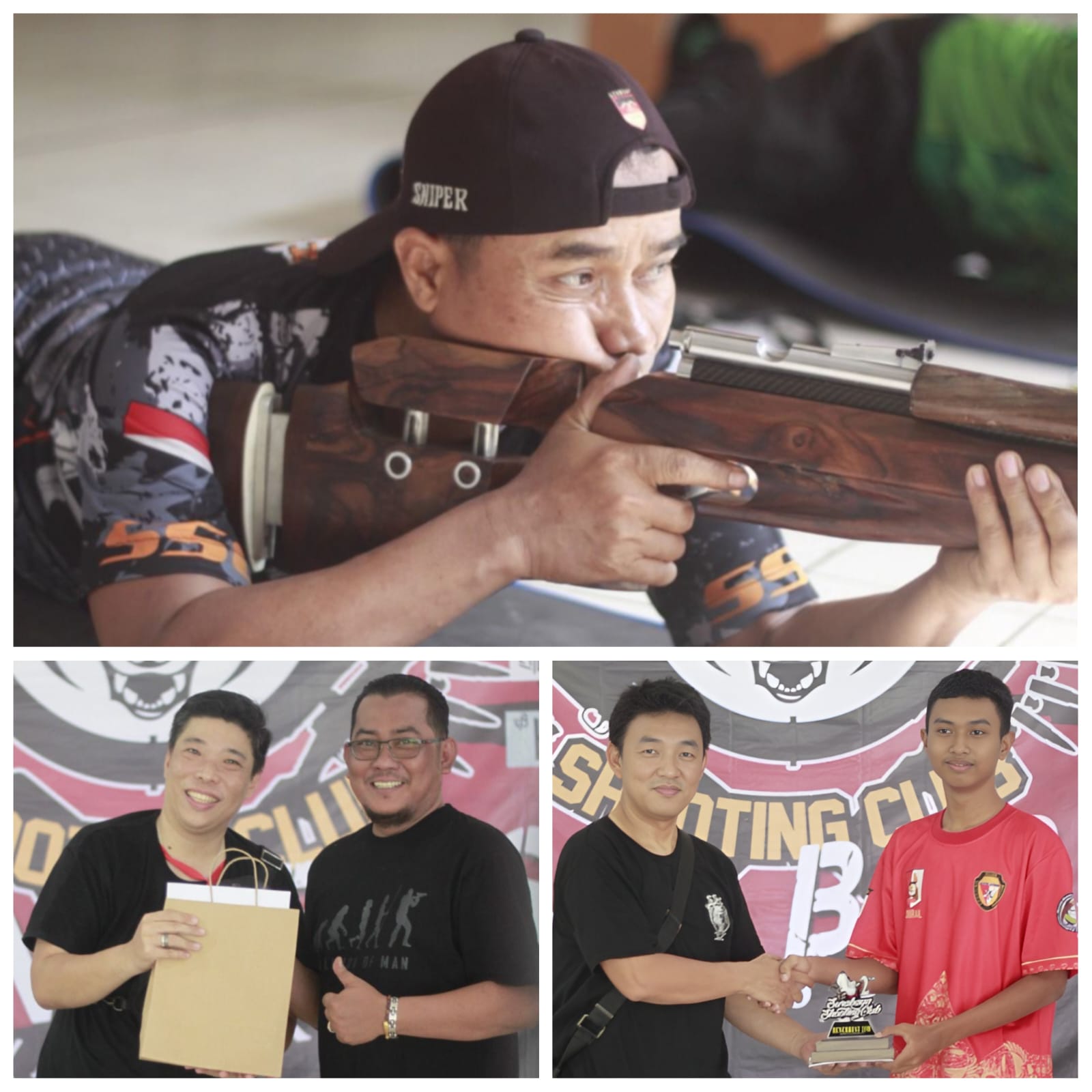 Foto : Ketua SSC Andy Santoso Lijadi menyerahkan penghargaan kepada peserta dengan skor menembak tertinggi.