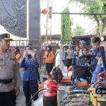 Foto : Formasi personel gabungan TNI-Polri-BPBD-Damkar saat apel kesiapsiagaan bencana