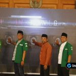 Foto : Proses pelantikan pengurus PAC Muslimat NU dan GP Ansor Sambeng di Pendopo Kecamatan