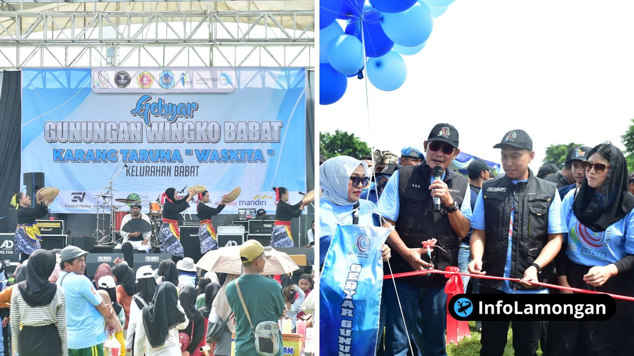 Foto : Bupati Lamongan Yuhronur Efendi (Pak Yes) di Lapangan Sawonggaling, Babat.