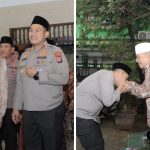 Foto : Momen pertemuan antara Kapolres Lamongan AKBP Arif Fazlurrahman (berpakaian dinas) dengan KH Prof. Dr. Abdul Ghofur (berpakaian khas kiai) di ruangan PP Sunan Drajat.