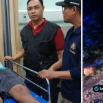 Foto : Tanggul atau area waduk di Desa Lembor pada malam hari