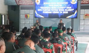 Foto : Sosialisai prajurit yang dipimpin Dandim