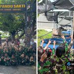 Foto : anggota TNI berseragam lapangan membimbing anak-anak TK Kartika IV-46