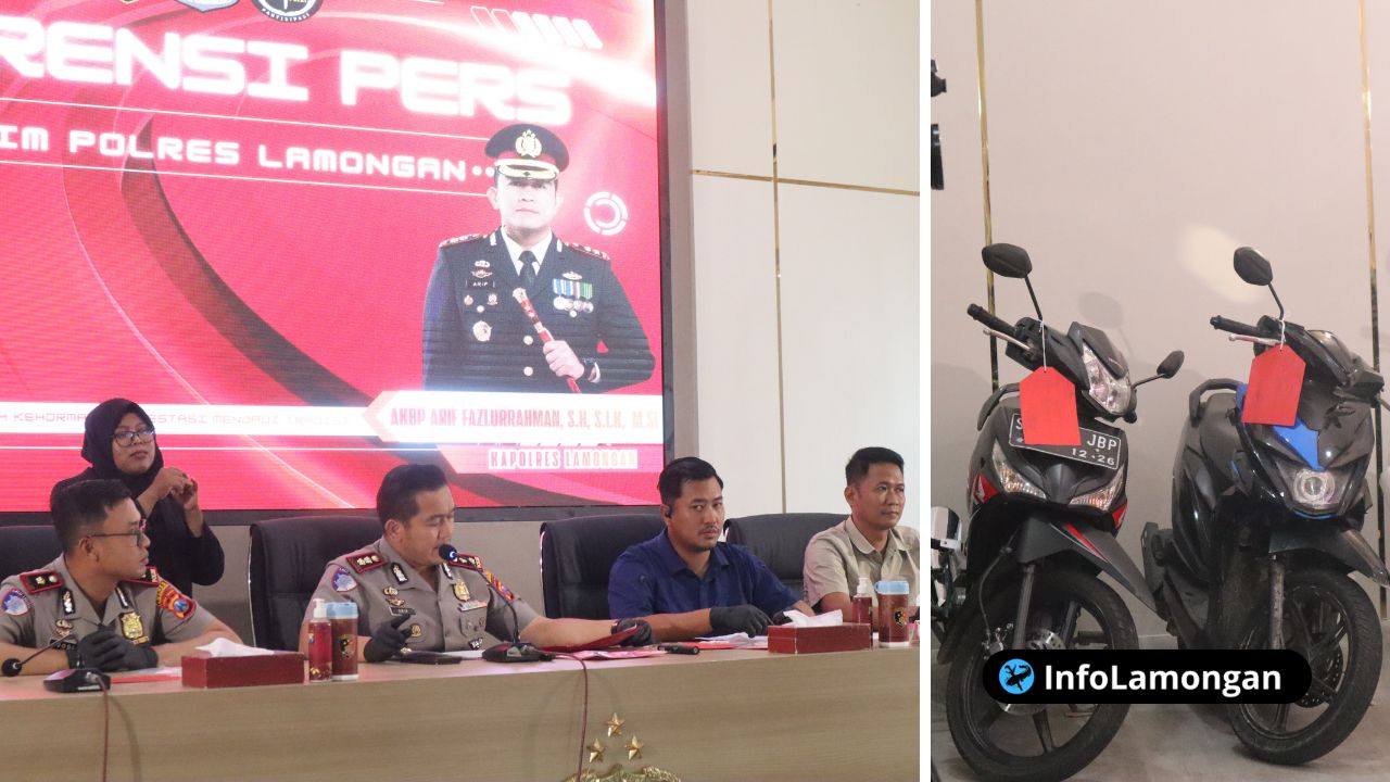 Foto : Dokumentasi Konfrensi pers Polres Lamongan