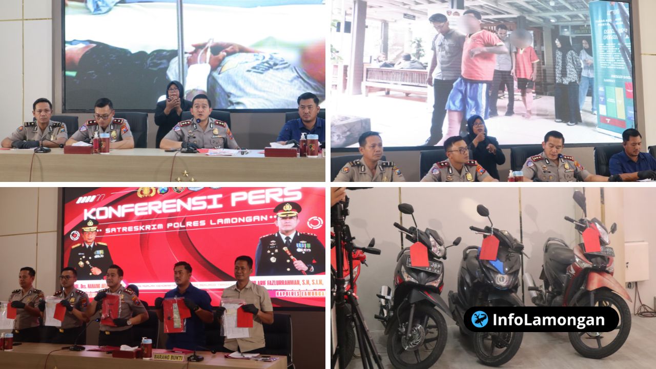Foto : Dokumentasi Konfrensi pers Polres Lamongan