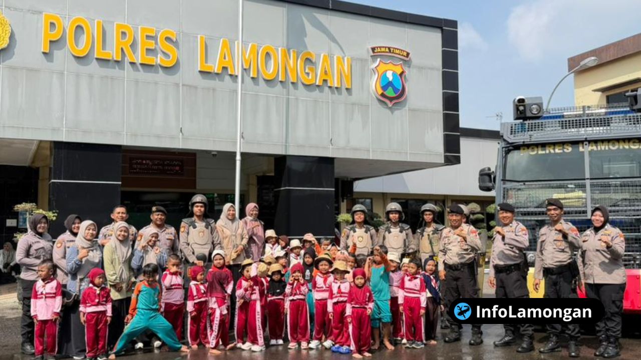 Foto : Dokumentasi kunjungan anak anak ke polres lamongan