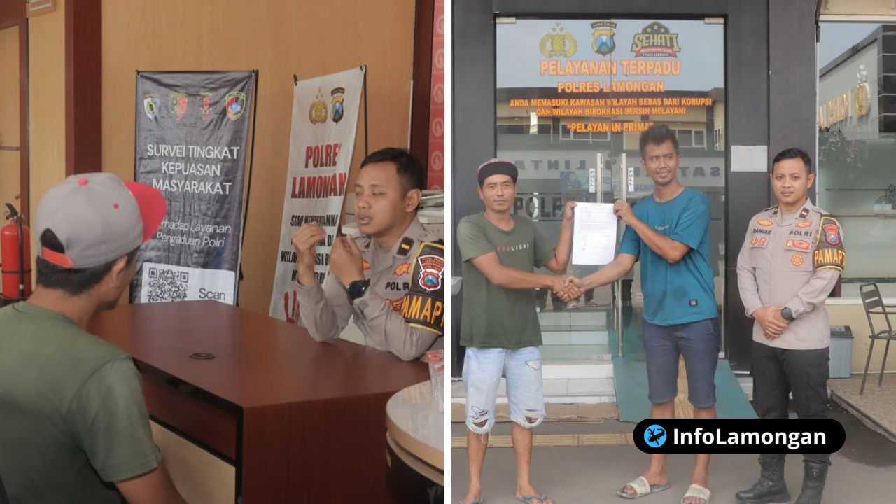 Foto : Mediasi kedua sopir di Polres Lamongan