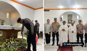 Foto : Polres Lamongan Amankan Perayaan Ibadah Paskah 2026 di Dua Gereja, Berlangsung Aman dan Kondusif