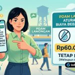 Gambar ilustrasi gadis menunjukan informasi PDAM Lamongan (1) Gambar : ilustrasi gadis menunjukan informasi PDAM Lamongan